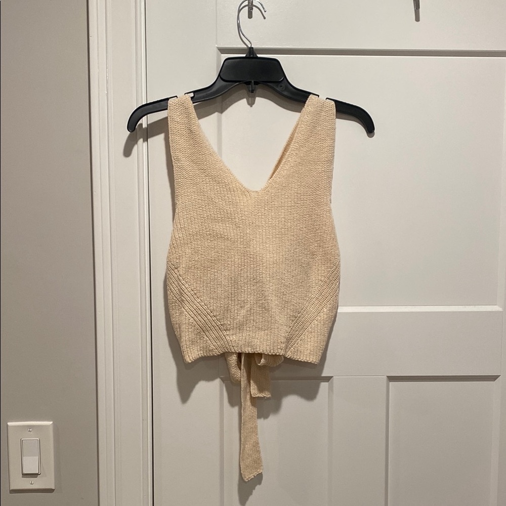 House of Harlow 1960 Tan Sleeveless Tie Front Tank Top